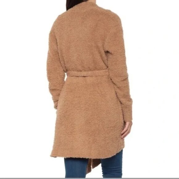 New Young Fabulous & Broke Teddy Bear Belted Tan Sweater Cardigan NWT Medium - Picture 3 of 10